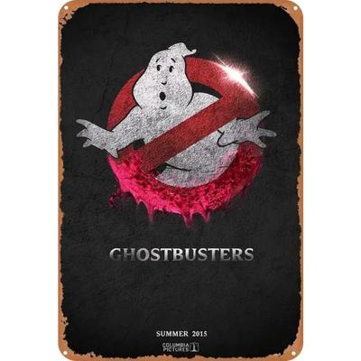 Ghostbusters Vintage Metal Wall Art, Retro Movie Poster Home Decor Plaque