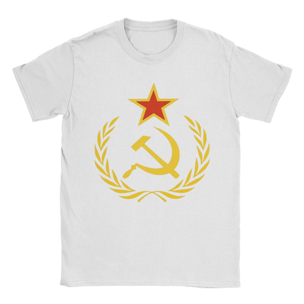 CCCP Soviet Hammer and Sickle Star Marxist TShirts for Unisex Round Collar Pure Cotton T Shirts Short Sleeve Tees Summer Tops