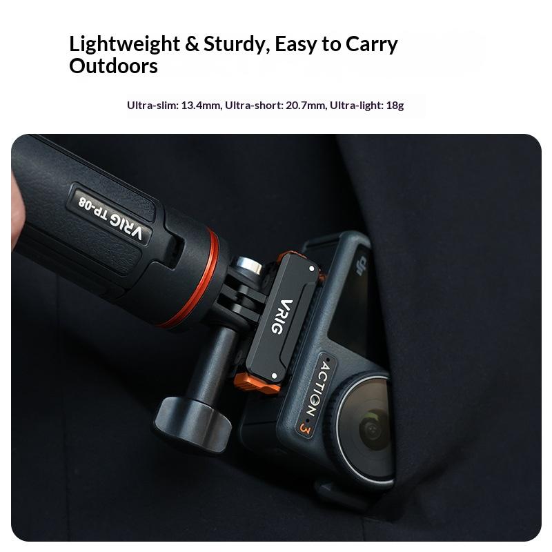 VRIG Magnetic Quick Release Mount for DJI Osmo Action 5 Pro/4/3 Camera with 1/4 Inch and GoPro Interface