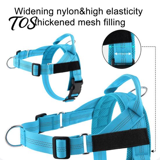 Ergonomic Pressure Relief Dog Harness No Pull Harness, Adjustable Nylon Vest with Handle, Breathable Dash-proof Control for Hiking Padded Medium Large