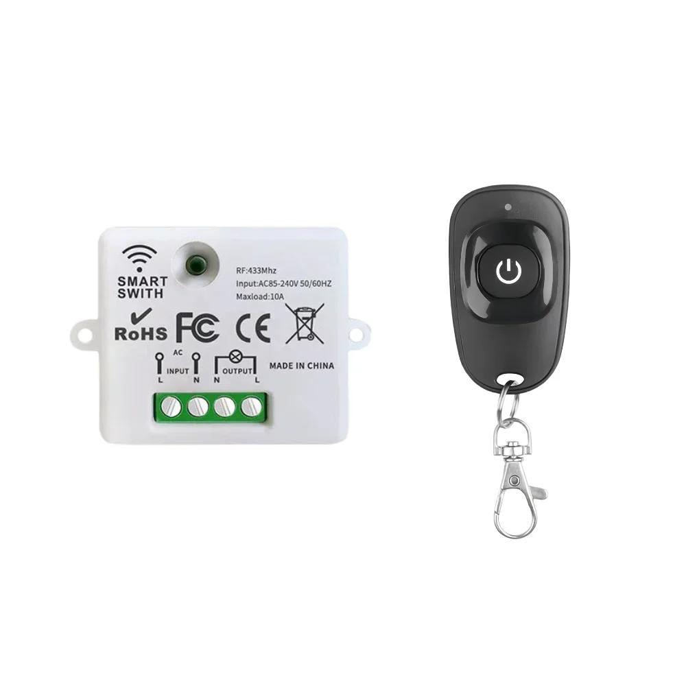 433Mhz Universal Wireless Remote Control Switch AC 110V 220V Relay Receiver Module RF Transmitter Learning Button Remote Control