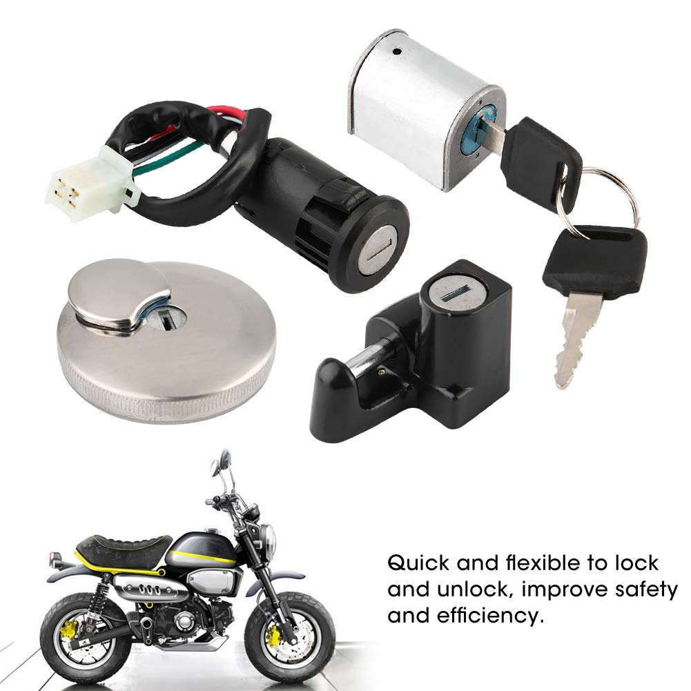 Helmet Lock, Ignition Lock, Lock + Key Set, Motorcycle Ignition Lock, ABS + Aluminum