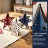 Wooden Independence Day Ornament, 3D Spliced Stars Red White Blue Patriotic Decoration, Fourth of July Decoration