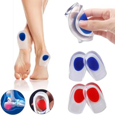 1 Pair Silicone Heel Cups Gel Insoles for Shoes Men Women Heel Pain Relief Insert Foot Cushion Height Increase Template Shoe Pad