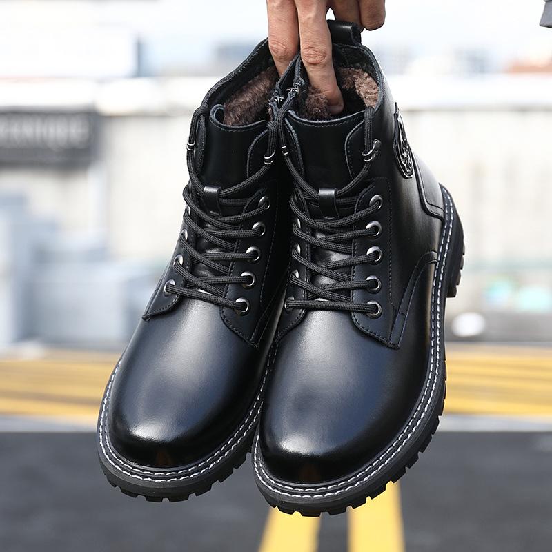 Martin Shoes Men's 2025 Autumn and Winter Fashion Casual Fleece Warm High Top British Style Middle Help Tooling Tide