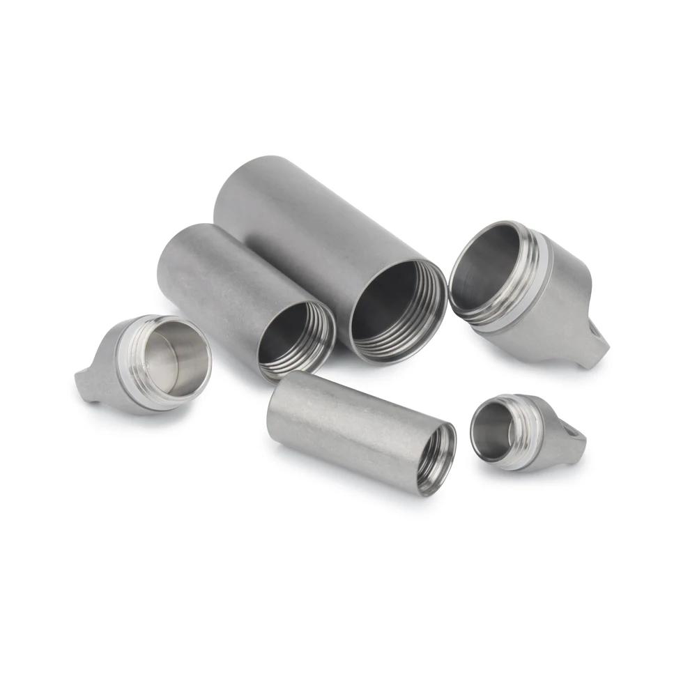 Titanium Alloy Waterproof Seal Bottle - Durable Gray Canister for Outdoor Camping & EDC Use