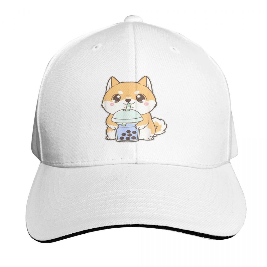 Shiba Inu Bubble Tea Shirt Women Boba Tea Dog Bubble Tea TShirt Baseball Cap Brand Unisex Cap Sun Hat Womens Beach Visor Unisexs