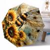 Bee and Floral Mandala Outdoor Automatic Umbrella Retractable Design with 8-Rib Durability Lightweight Perfect Gift for Friends Family