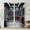 2pcs, Curtains Digital Printed Garage Tools Workshop Versatile 100% Polyester (without Rod) Holiday Ldeal for Living Room and