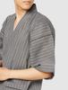 Comme Ca Men's Shijira Stripe Jinbei (with name tag and pocket), Gray, Size M (Japan M)