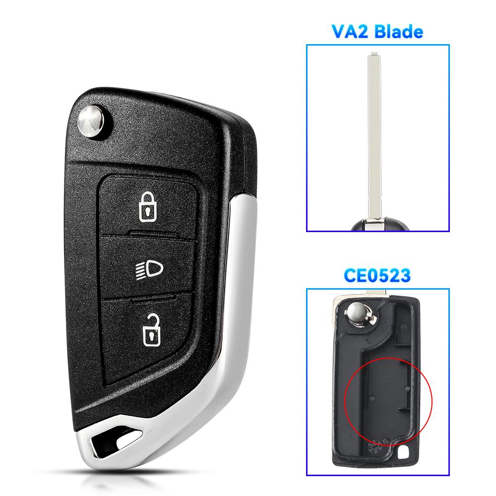 KEYYOU For Peugeot 207 307 308 407 607 807 For Citroen C2 C3 C4 C5 C6 Berlingo Picasso 2/3B Filp Modified Remote Car Key Shell