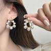 Gold Geometric French Retro Pearl Earrings: Fashionable, Versatile, and Luxurious for Women