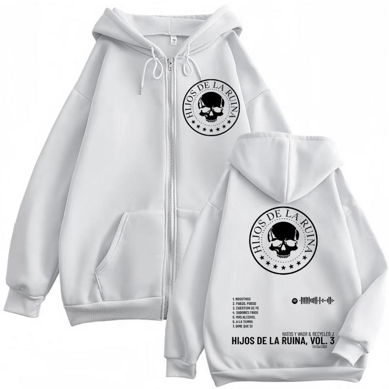 Rap Duo Natos Y Waor Hijos De La Ruina Album Zipper Hoodie Men's Women Hip Hop Retro Zip Up Sweatshirts Gothic Fashion Pullovers