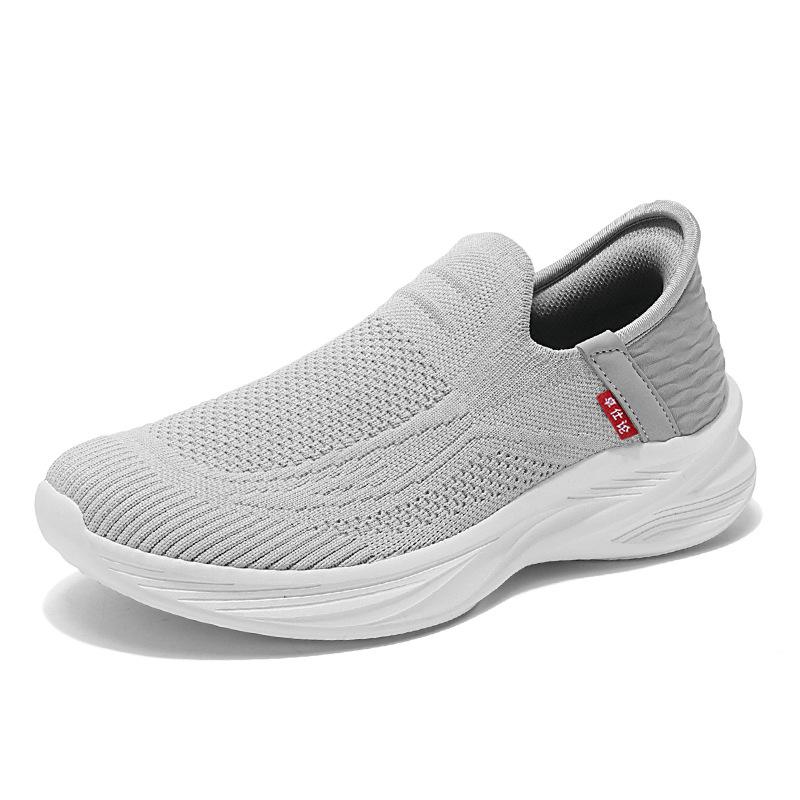 

Foreign trade new comfortable one-pedal flash wear casual shoes men s flying woven breathable running sports shoes fashionable and lightweight tren 44