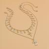 European and American sweet and cool short cross star collarbone choker dark gothic rhinestone tassel necklace for women
