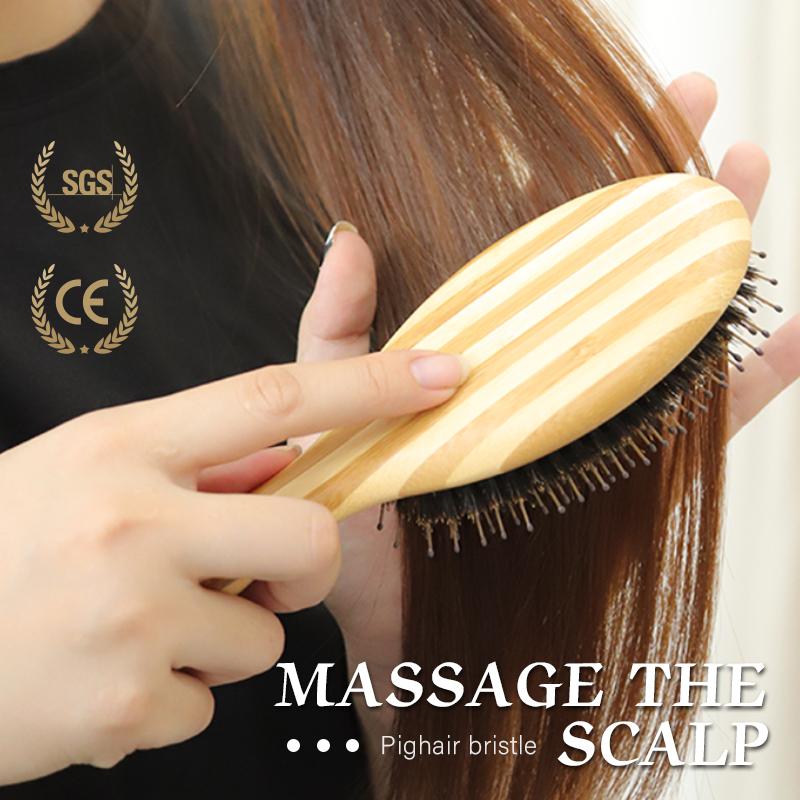 BOOMSLIFE Soft Boar Bristle Hair Brush Professional Women Bamboo HairBrush Massage Bamboo Comb for Hair Beauty Care Salon Tools