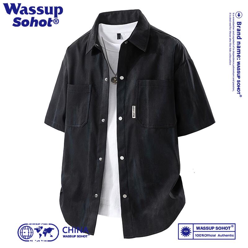 Wassup Sohot Men s Tie-Dye Short Sleeve Shirt 3XL