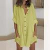 Autumn and winter new casual loose single-breasted shirt skirt, women