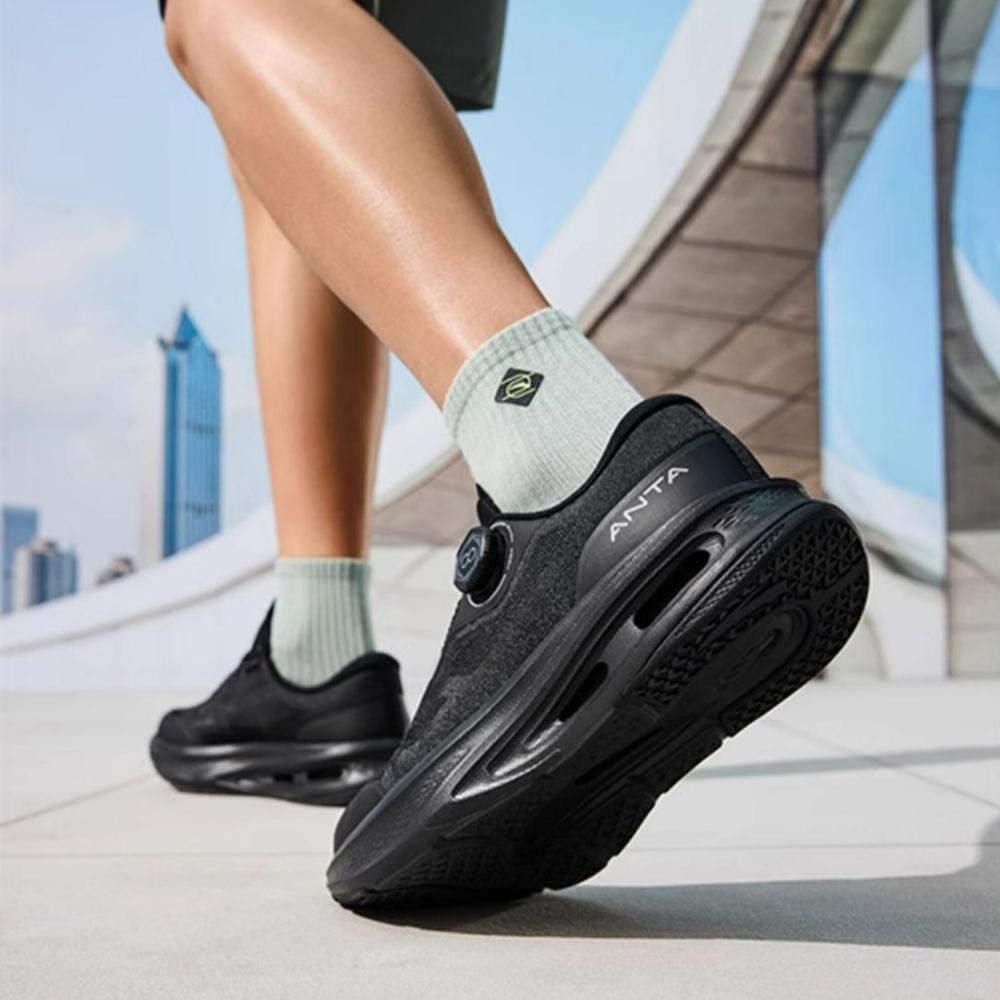 Anta Soft Cushioning Comfortable Trendy Shock Absorbing Non-Slip Low-Top Training Running Shoes Men Sneaker Black 112527711-6