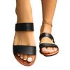Flat-bottomed Slippers Women's 2025 Spring and Summer New Solid-color Round Head Outer Wear Casual Large-size Broadband Sandals Women