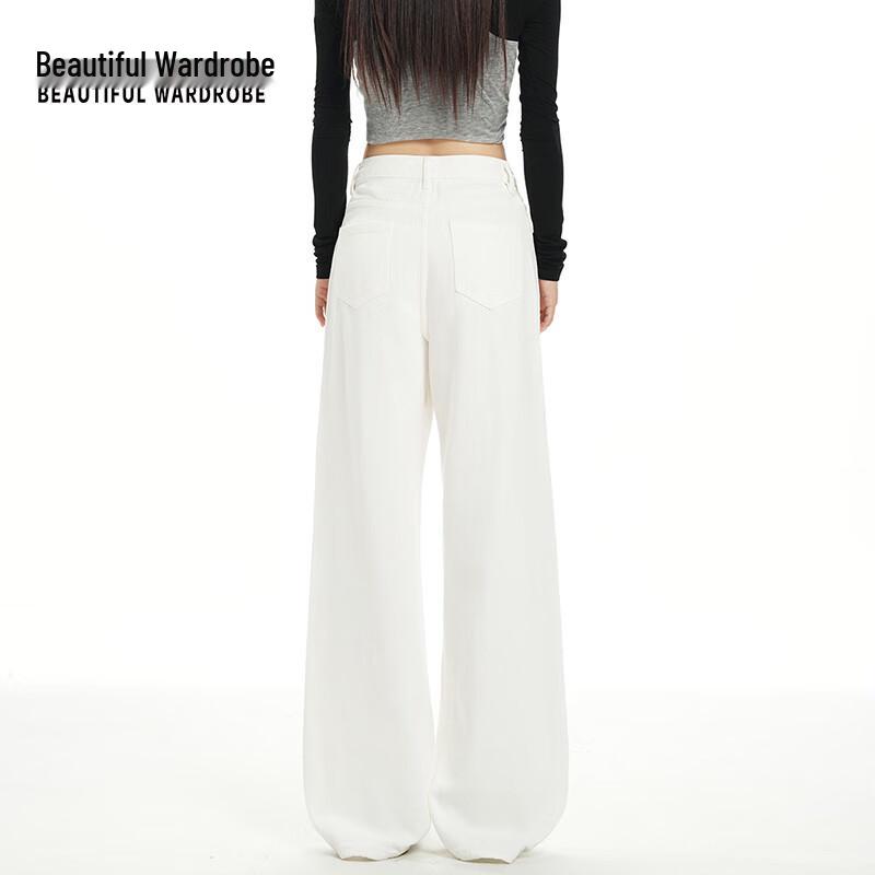 Beautiful Wardrobe Women's High-Waist Wide-Leg Straight Jeans