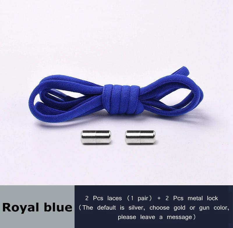 Elastic Shoelaces Round Metal Lock Shoe Laces Without Ties Convenient And Safe Lazy Shoes Lace For Sneakers Accessories