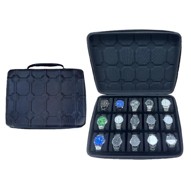 Stylish Watch Preservation Box Waterproof Oxford Fabric Watch Storage Box 15 Slot Watch Organizers Watch Collection Box