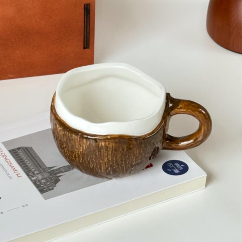 Coconut-Shaped Ceramic Mug 250ml: Breakfast, Tea, Coffee