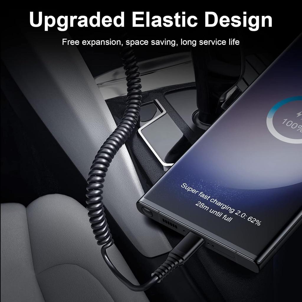 Type C Cord Android Charger Phone Cord Coiled Usb Type C Cable 5Ft Usb A To Usb C Cable Fast Charging For Samsung Galaxy S25