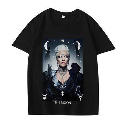Camiseta Gráfica Tarot La Luna para hombre mujer Oversize 100% Algodón streetwear manga corta Estampado de verano Camisas Unisex