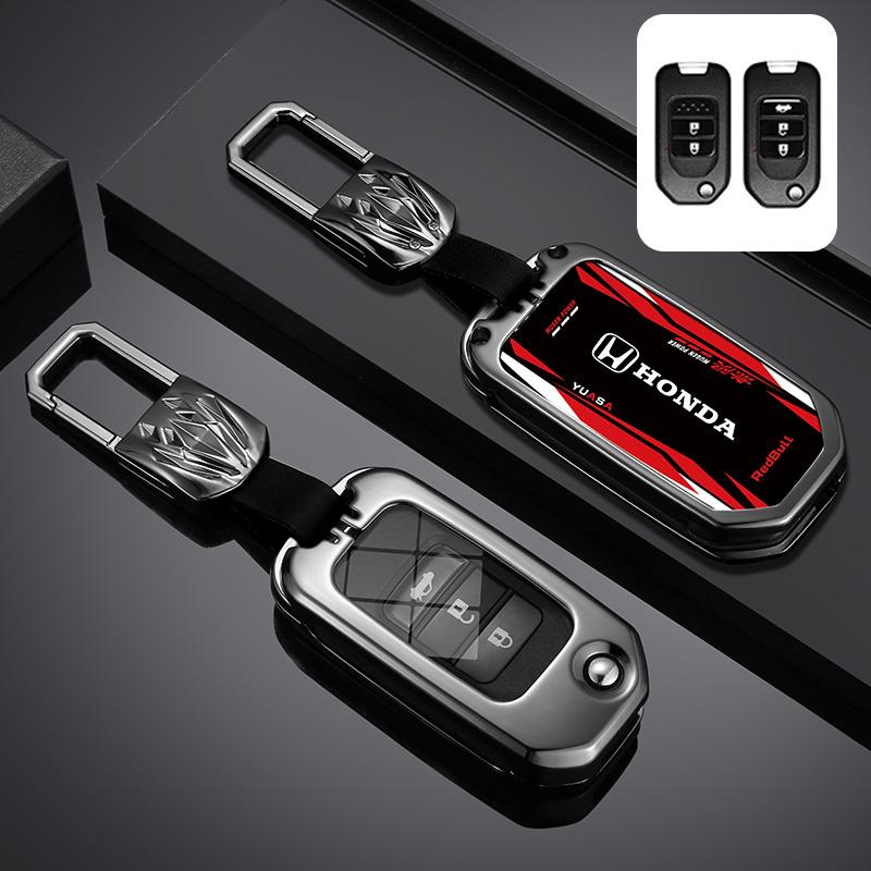 New Racing Style Car Remote Key Case Cover Keychain For Honda Civic HRV CRV XRV CR-V Crider Odyssey Pilot Fit Accord Accessories