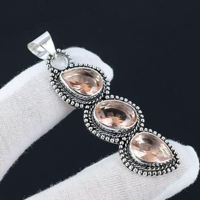 Morganite Pendant, 925 Sterling Silver Gemstone Pendant, Morganite Stone Jewelry, Handmade Gifts, Handmade Jewelry For Gifts Jewelry For Her