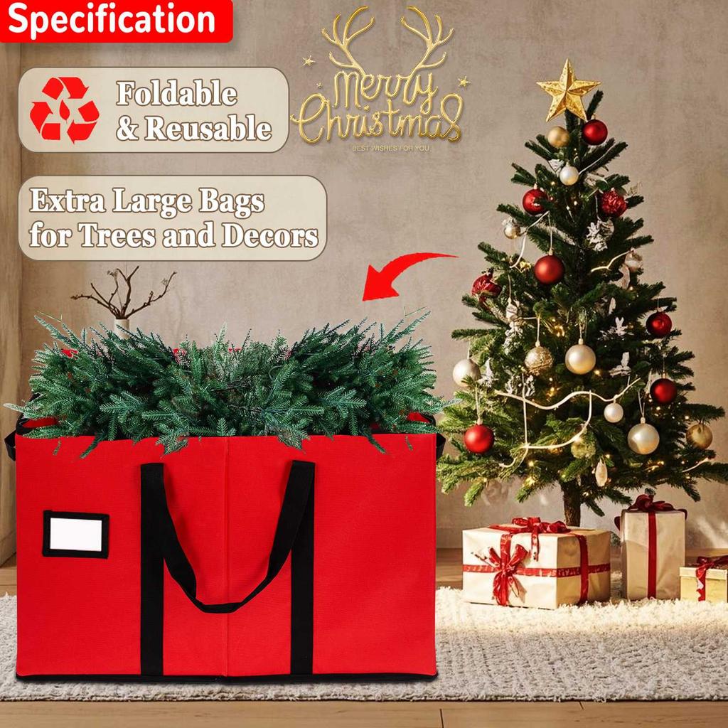 Christmas Ornaments Collectible Storage Box Holiday Decorations Organizer Bags with Adjustable Dividers and Lids for Figurines