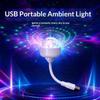 Mini Usb Colorful Stage Light 360 Rotation Led Projector Voice Controlled Atmosphere Light For Party Dj Car
