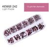 1 Set 12 Grids Nail Assorted Shape Glass Art Rhinestone Kit Flatback Rhinestone DIY Nail Design