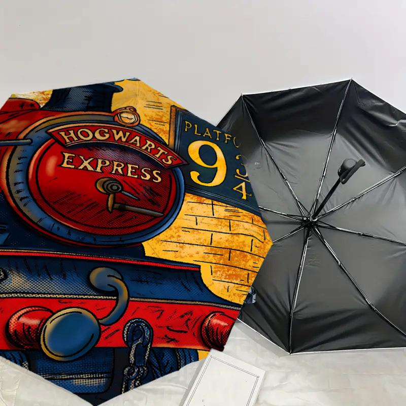1PC Warner Hogwarts Express Platform 9 3/4 Umbrella-8-Rib Reinforced, Automatic Open, Lightweight-A104