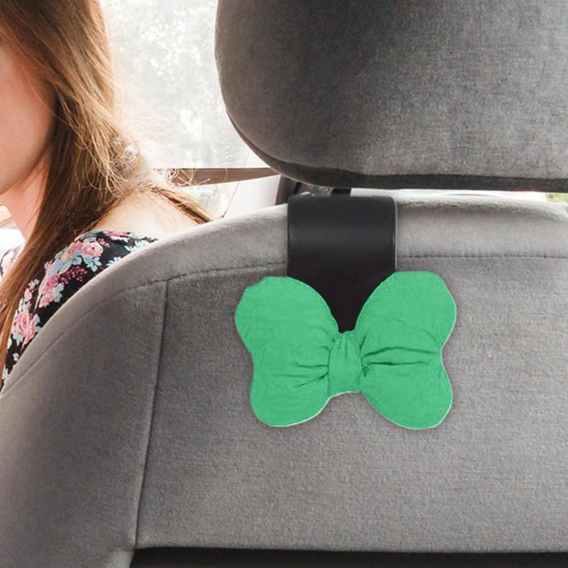 4 PCS Auto Seat Headrest Hunger Bow Tie Design Hooks Car Headrest Coat Bow Tie Hooks For Clothes Coats Bags Hats Purses