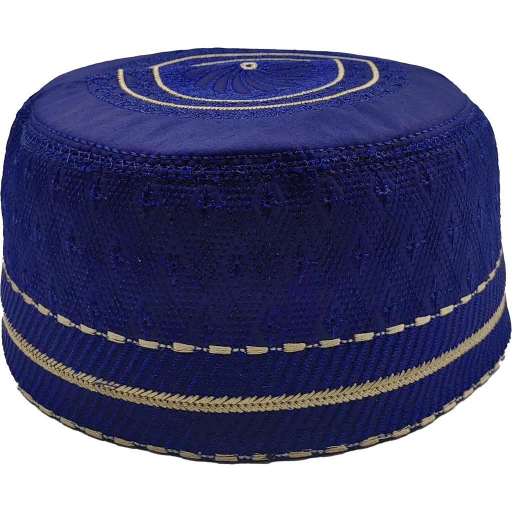 @ Indian Traditional Islamic Cap Prayer Topi Blue Color For Mem UKZQ310 50%off