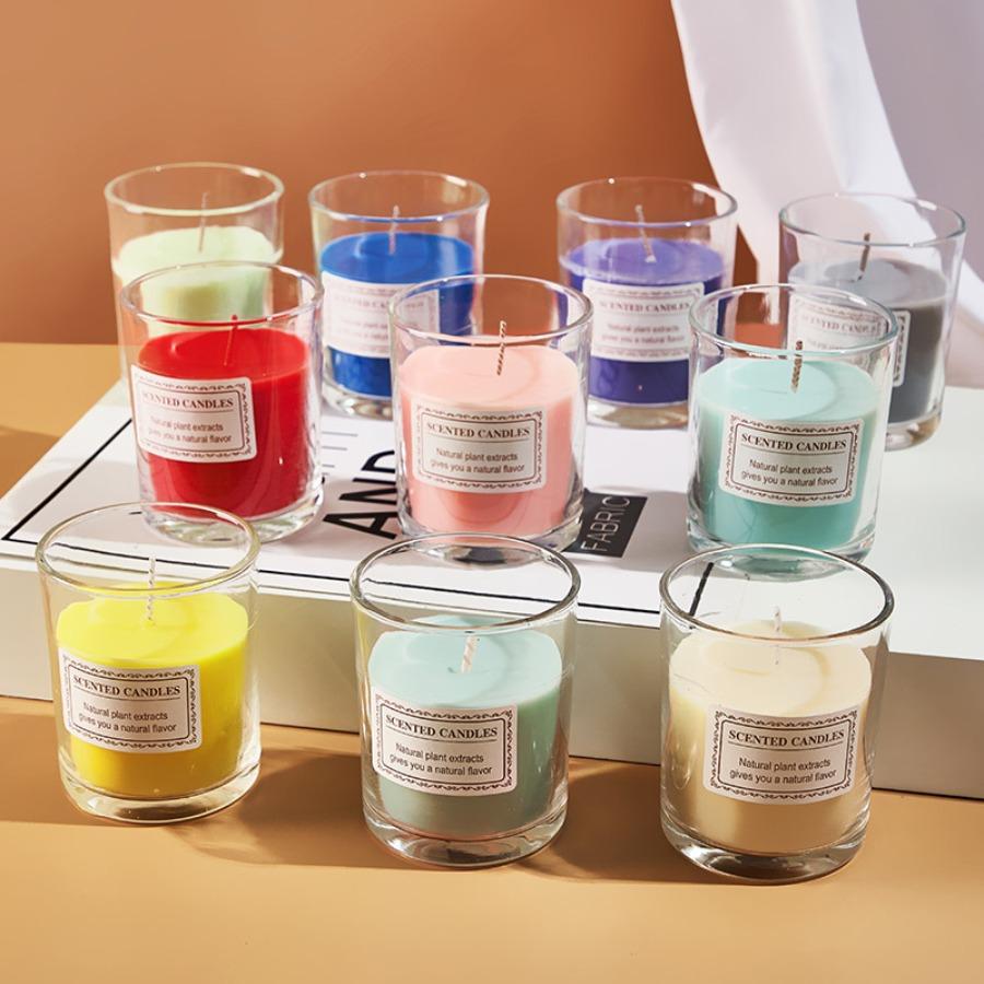 1pc Large Glass Cup Romantic Festival Atmosphere Scented Candle Graduation Season Gift Soy Wax Aromatherapy Fragrance Candle