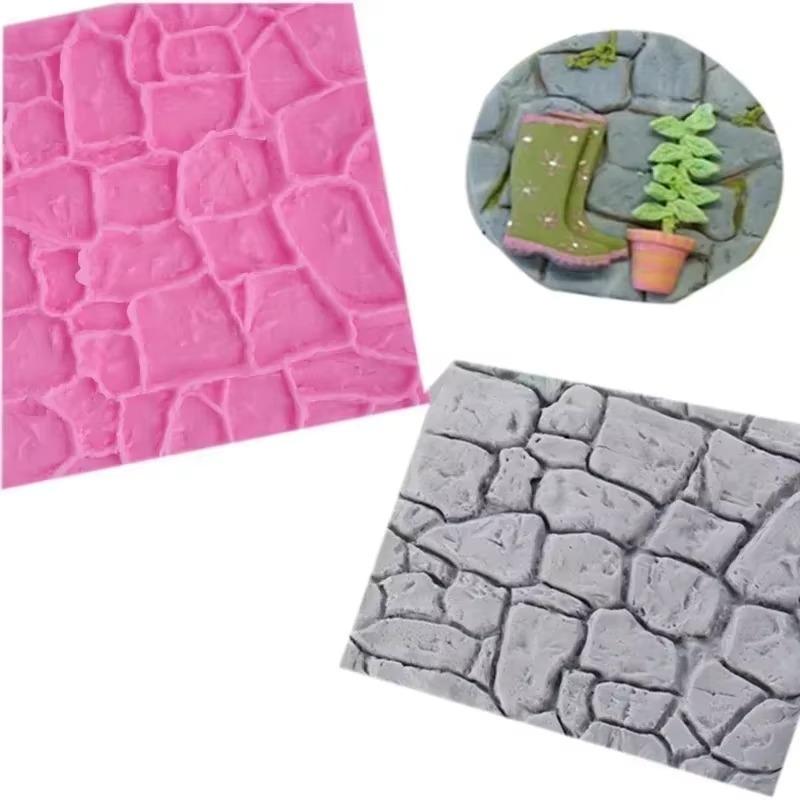Rock Bark Texture Silicone Mold Kitchen Baking Cake Decoration Wall Skin Modeling Sugar Flipping Mold Gypsum Decor Silicone Mold