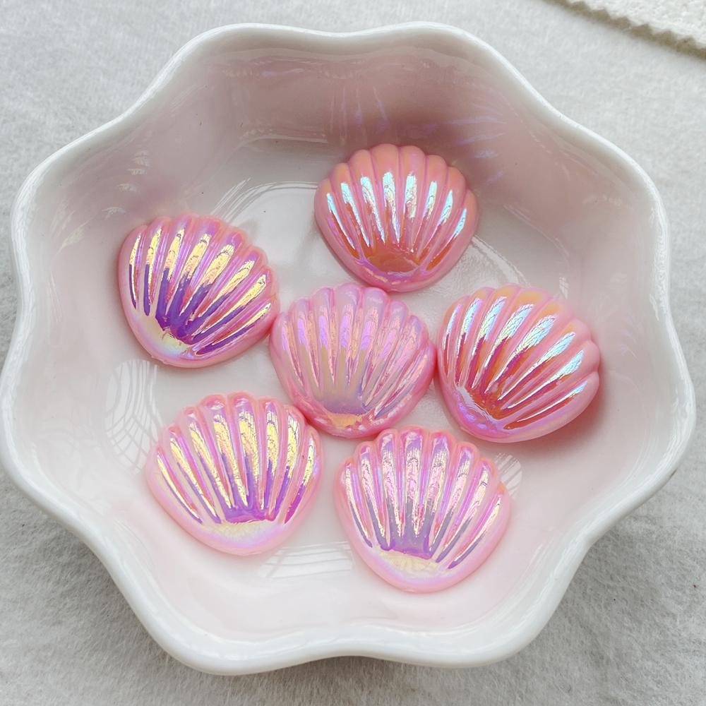 12 Pièces Résine 3D Coquillages couleur AB Cabochon Plat Dos Scrapbooking DIY Accessoire Décoration Maison Figurine Artisanat