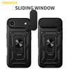 AMORUS For iPhone 17 Air Case Kickstand PC+TPU Phone Cover with Camera Lens Slider
