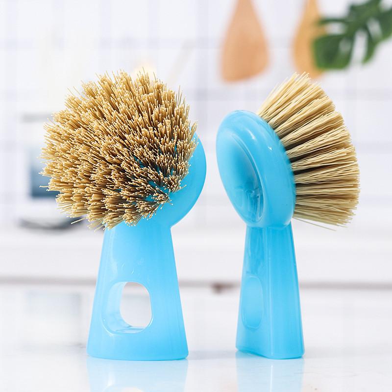 Abs Handle Pot Scrubber With Nylon Bristles For Easy Dishwashing And Cleaning