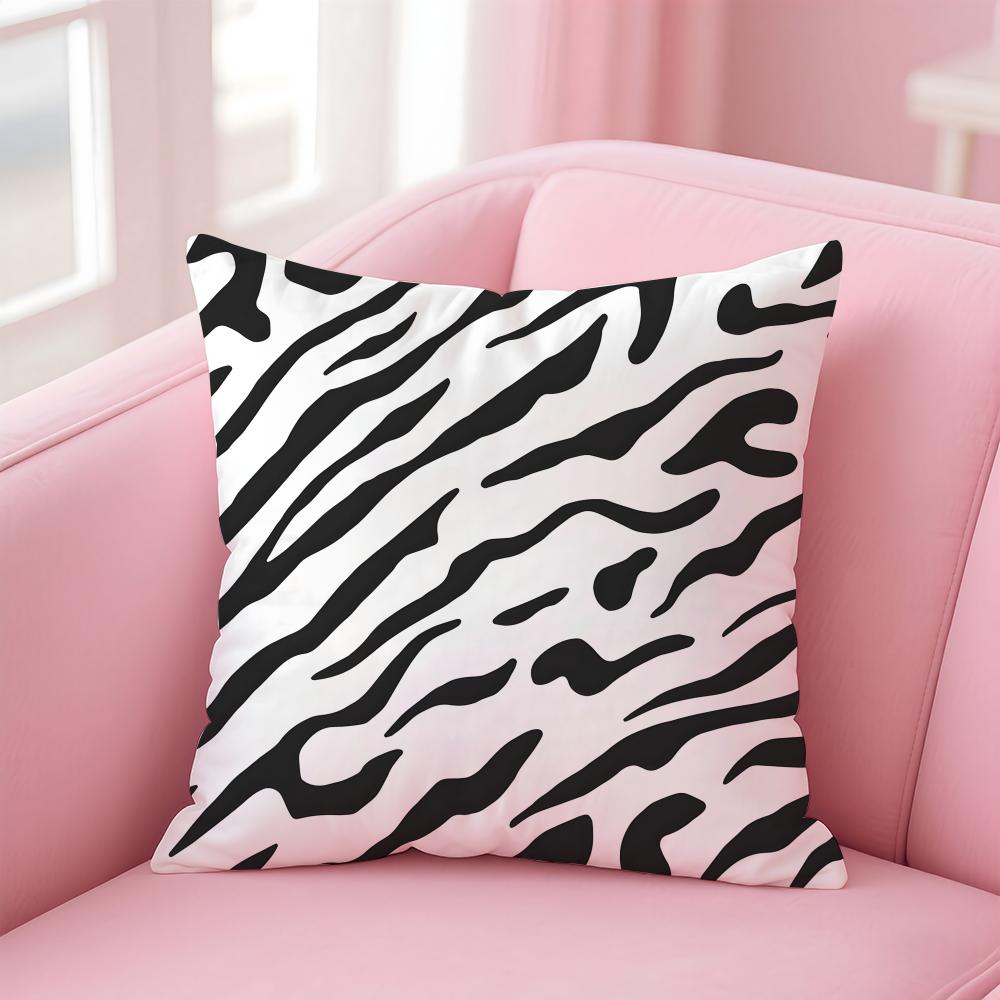 

classic black and white zebra pattern Cushion Cover Linen Cushion Cover Soft Decorative Case for Sofa Home Decor 40x40cm