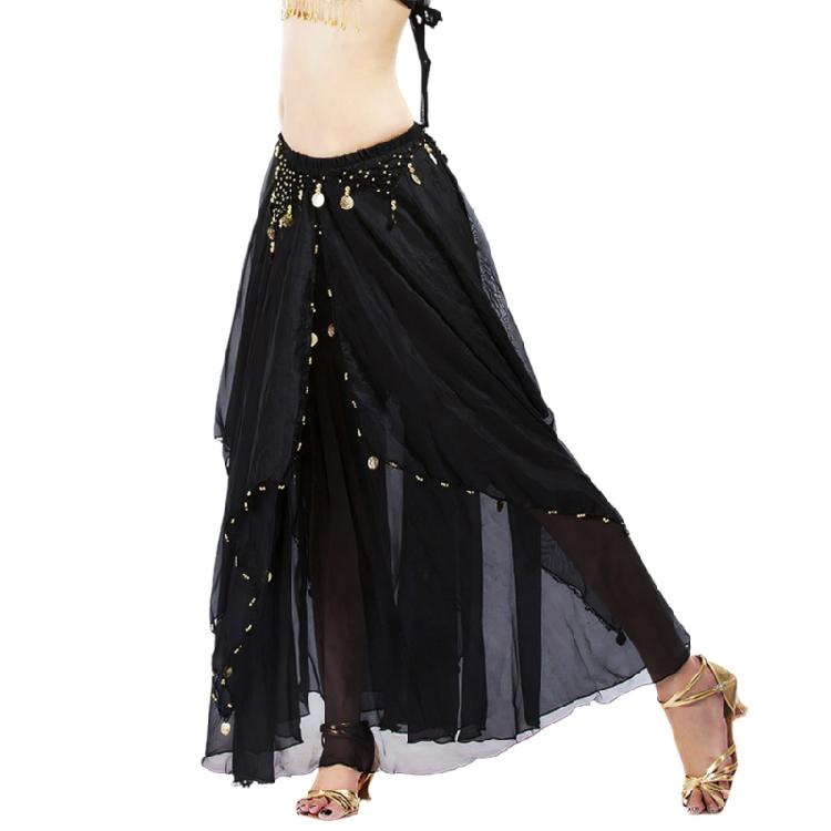 Colorful Middle Eastern Style Dance Skirt Soft Polyester Textile And Elasticized Fit Belly Dance Skirt for Women Girls