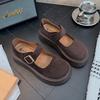 Mode Damen Schuhe Mary Janes 2025 Sommer Freizeit Slipper Plateau Bequem Rutschfest Mode Outdoor Einzelne Schuhe Britischer Stil