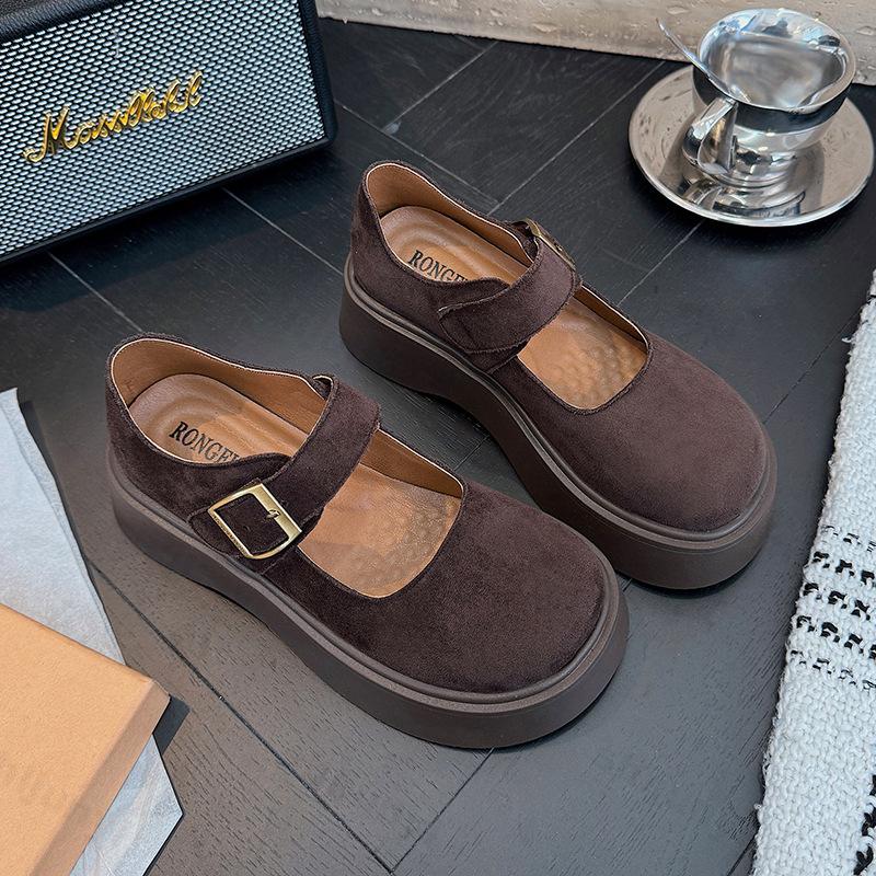 Mode Damen Schuhe Mary Janes 2025 Sommer Freizeit Slipper Plateau Bequem Rutschfest Mode Outdoor Einzelne Schuhe Britischer Stil