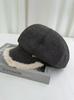 Retro Plaid Plush Star Anise Beret Women's Year Autumn Winter Warm Face Small Bud Painter Hat Tide