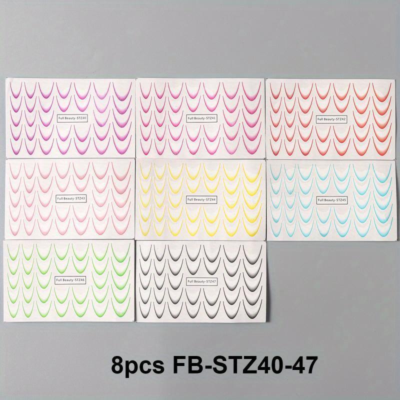 

8 шт. градиентных наклеек для французского нейл-арта чернила цветущие волны линии водные слайдеры переводные наклейки DIY украшения для маникюра омбре 8pcs