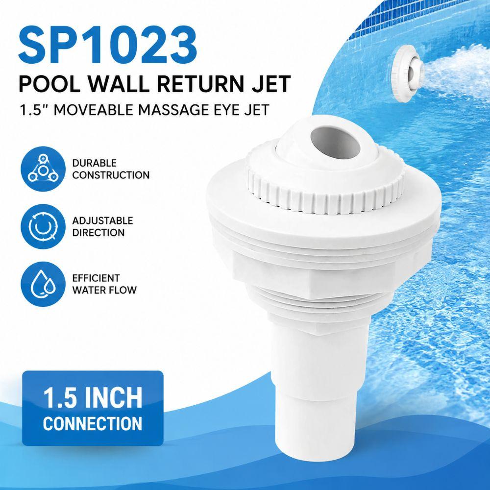 White Return Jet Fitting Adjustable Above Ground Pool Complete Inlet Return Fitting SP1023